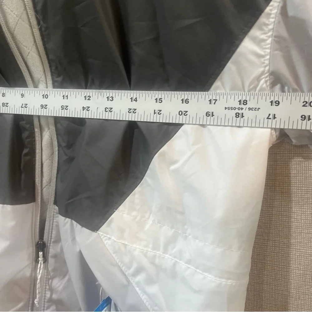 Columbia Jacket Womens Small S Gray White Birchleaf Hill Windbreaker Lined Zip - Picture 13 of 13